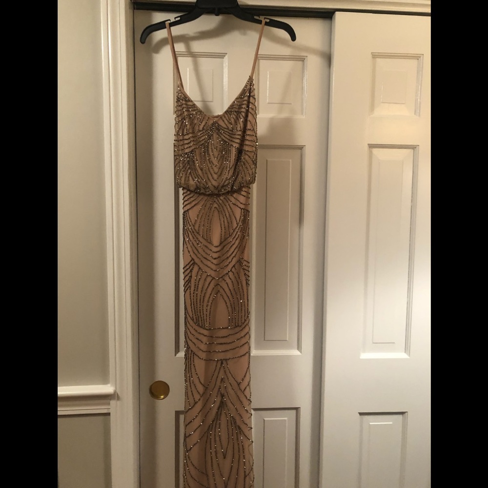 Adrianna Pappel Beaded Blouson Gown